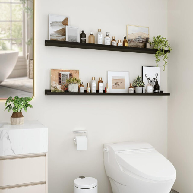 120cm Floating Shelves Set of 2, Wall Mounted Picture Ledge for Books, Photos and Home Decor
