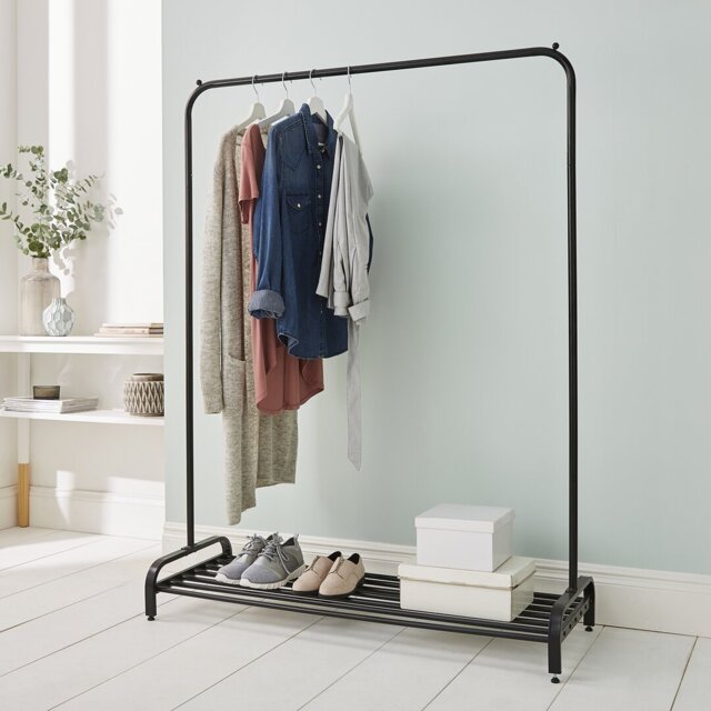 Bouffard 120cm Wide Clothes Stand With Shoe Rack