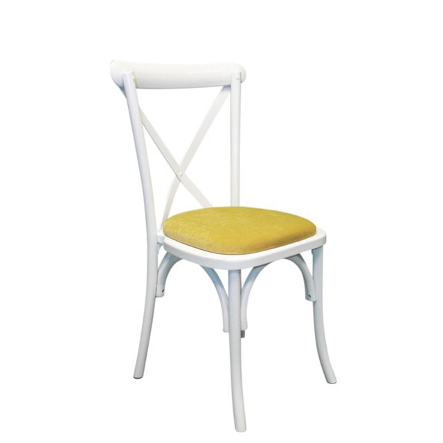 Aviles 43cm H Polyester Blend Upholstered Cross Back Stacking Side Chair