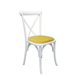 Aviles 43cm H Polyester Blend Upholstered Cross Back Stacking Side Chair