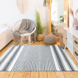 Kimana Extra Soft Tufted Flatweave Cotton Grey Rug