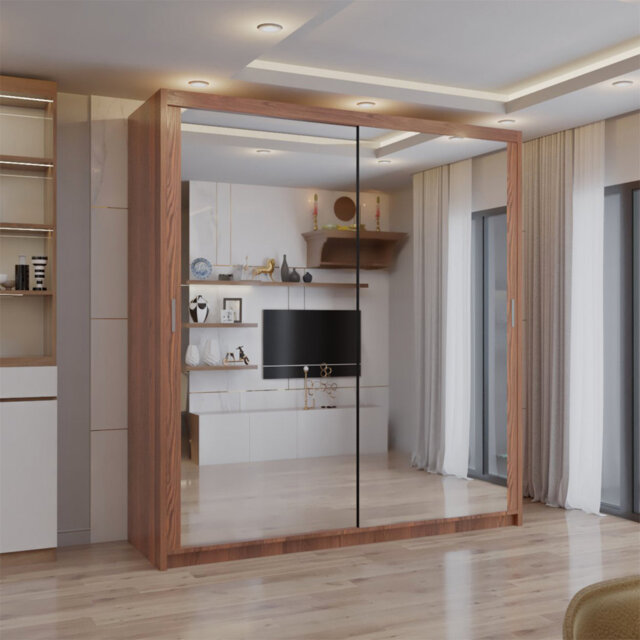 Cairo Sliding Double Mirror Wardrobe 90/100/120/150/180/203cm