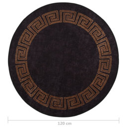 Machine Woven Black/Gold Rug
