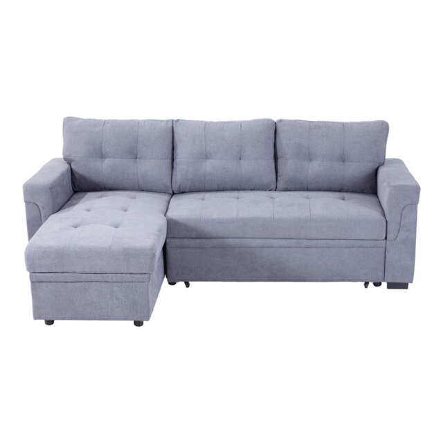 3-Seater Upholstered Corner Sofa Bed with Storage