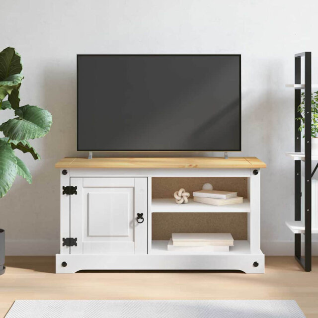 TV Cabinet Corona Solid Pine Wood Modern Media Storage Living Room Unit