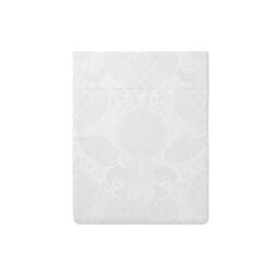 Flat Sheet Cotton Satin Jacquard Woven Arles White - 260 X 290 Cm