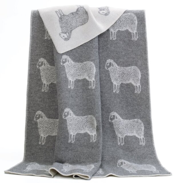 Grey Sheep Wool Blanket