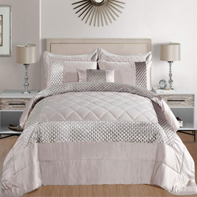 Atlanta Quilted Velvet Embossed Bedspread Set with Matching Pillowcases – Soft, Luxurious & Machine Washable Bedding