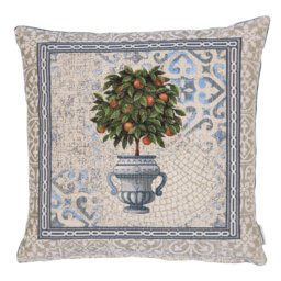 Orange Tree Woven Cushion with Fibre Filler