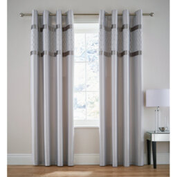 Sequin Cluster Lined Eyelet Curtains