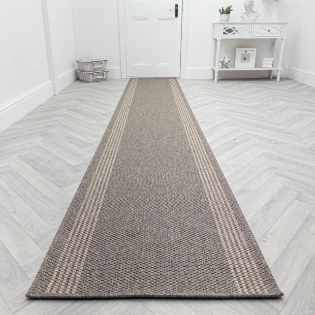 Natura Tweed Beige Hallway Runner Rug – Hardwearing, Non-Slip & Durable Carpet for Hall, Kitchen & Corridor