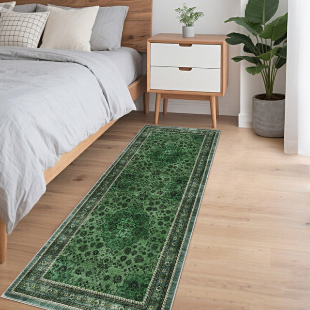 Modern Washable Area Rug, Floral Foldable Area Rug with Non Slip Backing, Low Pile Stain Resistant Floor Carpet for Dorm Office Decor