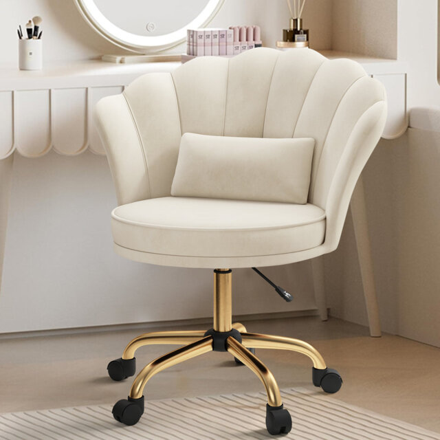 Dutch Velvet Adjustable Office Chair With Smooth Casters For Office Featuring Ergonomic Support And 250Lbs Capacity