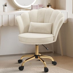 Dutch Velvet Adjustable Office Chair With Smooth Casters For Office Featuring Ergonomic Support And 250Lbs Capacity