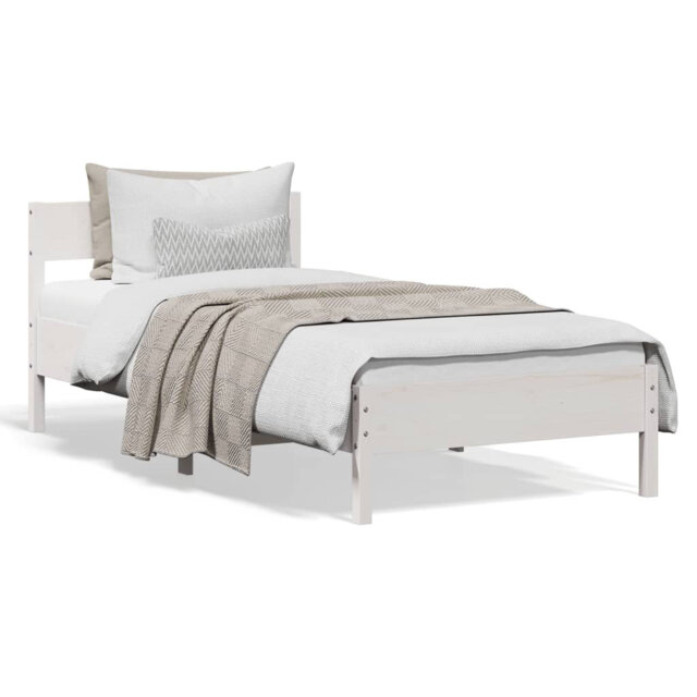 Vidaxl Bed Frame With Headboard Solid Wood Pine