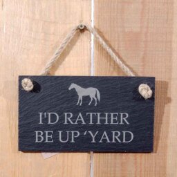 Slate Hanging Sign with I'd Rather Be Up Yard Wall Décor
