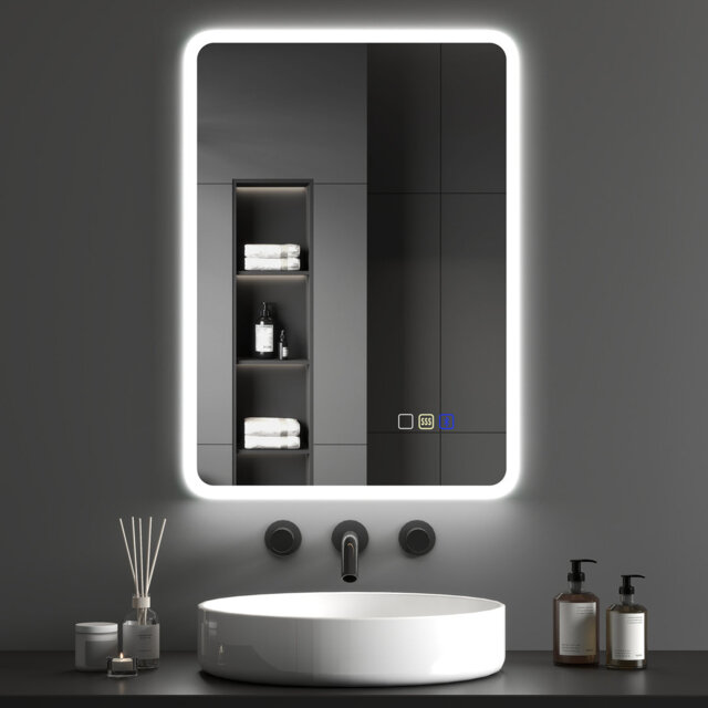 HOMCOM Backlit Illuminated Bathroom Mirror LED