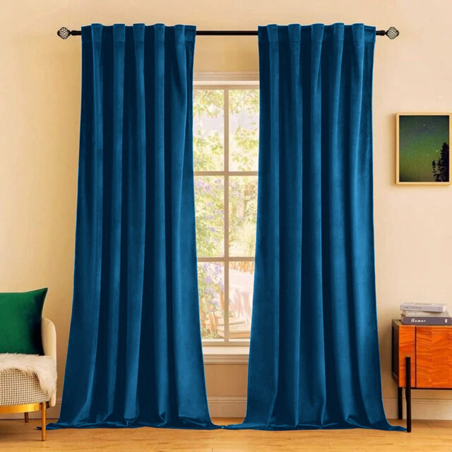 Rumson Crushed Velvet Eyelet Sheer Curtains Pair