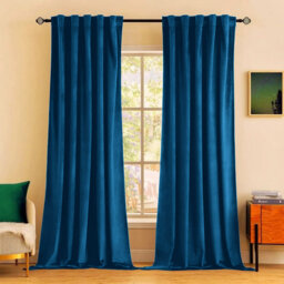 Rumson Crushed Velvet Eyelet Sheer Curtains Pair