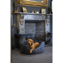 Navy Tweed Dog Bed