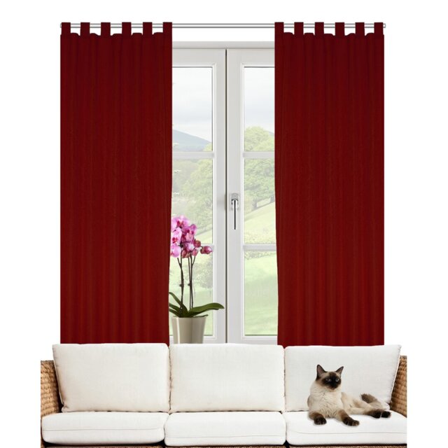 Friedland Synthetic Tab Top Curtain Pair, Opaque