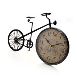 Analogue Metal Quartz Movement / Crystal Tabletop Clock in Black/Brown