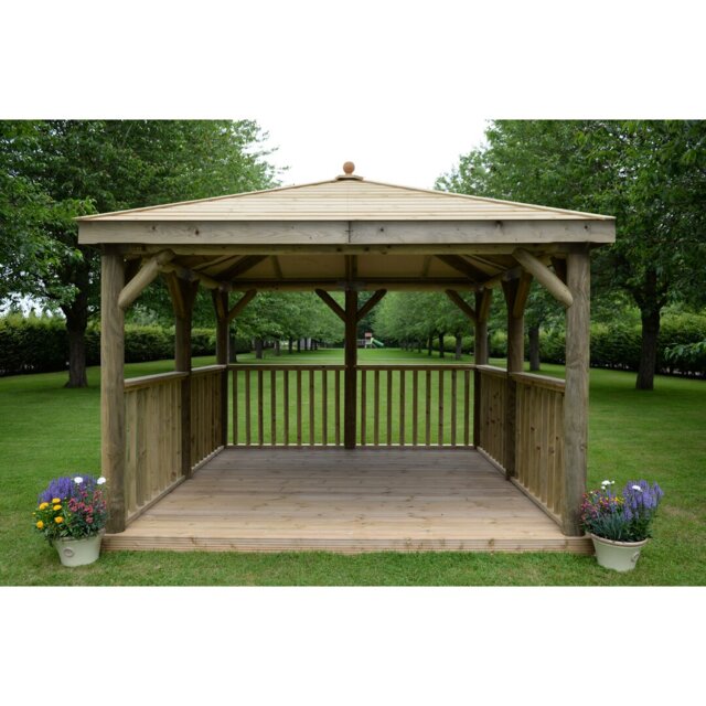 3.5m x 3.5m  Wooden Gazebo with Timber Roof with Installation Service