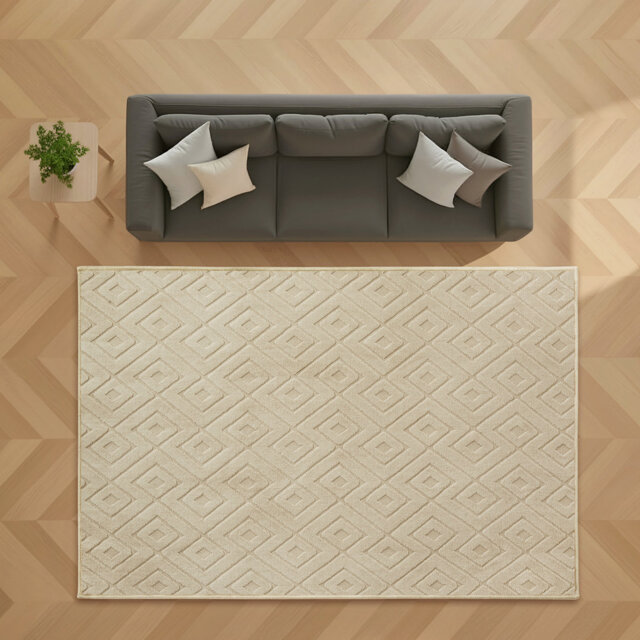 Luxury High Low Square Area Rug for Hallway Bedroom Children Room