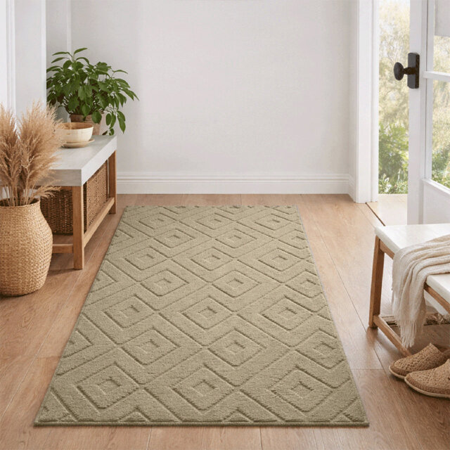 Luxury High Low Square Area Rug for Hallway Bedroom Children Room