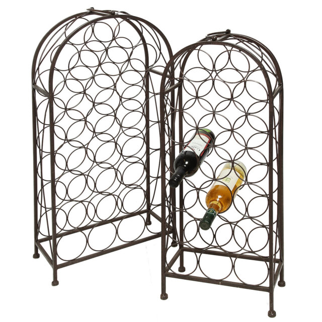 Bovingdon Floor Wine Bottle Rack in Antique Brown