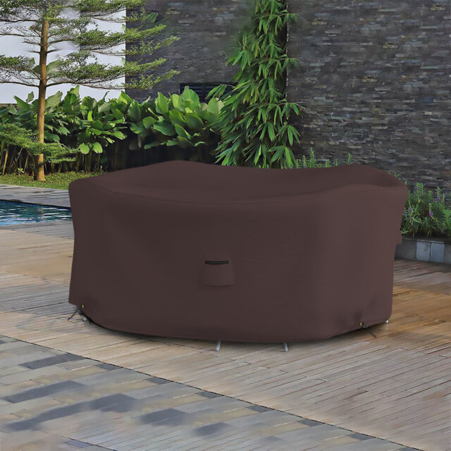 Heavy-Duty Multipurpose Waterproof Outdoor Round Table & Chair Set cover, Patio Dining Table Cover