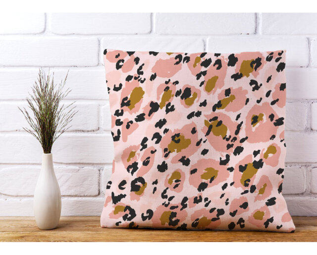 Stutz Hand Drawn Leopard Print Animal Print Scatter Cushion with Filling