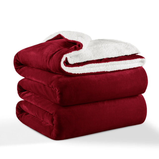 Sherpa Fleece Blanket - Reversible Ultra-Soft Warm Cozy Throw for Sofa & Bed