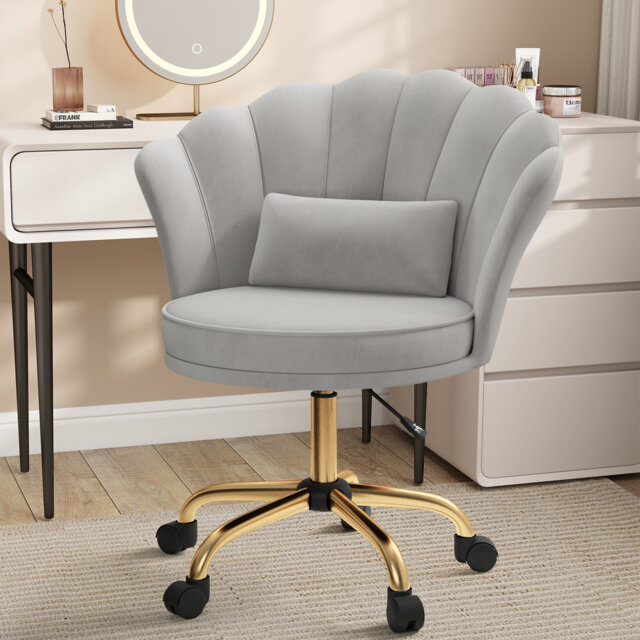 Dutch Velvet Adjustable Office Chair With Smooth Casters For Office Featuring Ergonomic Support And 250Lbs Capacity
