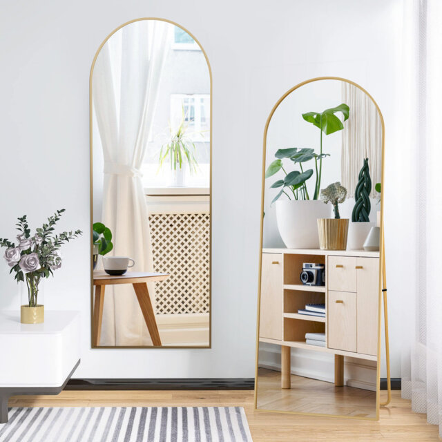 Aleaya Aluminium Half-circle Mirror