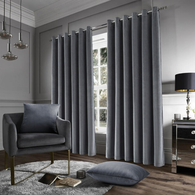 Stockholm Heavy Crushed Velvet Eyelet Sheer Curtains