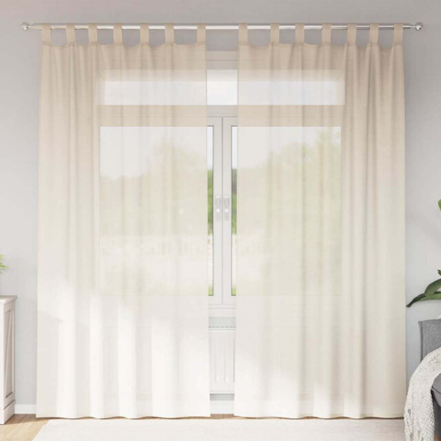 Voile Curtains With Tab Top 2 Pcs