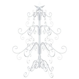 vidaXL Metal Christmas Tree Outdoor Artificial Xmas Tree for Decoration Black