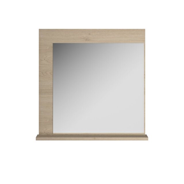 SantaBarbara Wood Flat Wall Mirror with Shelves