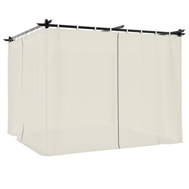Gazebo With Curtains Steel