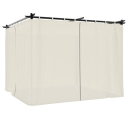 Gazebo With Curtains Steel