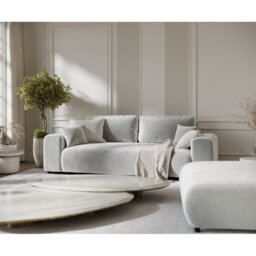 Three-seater square arm sofa