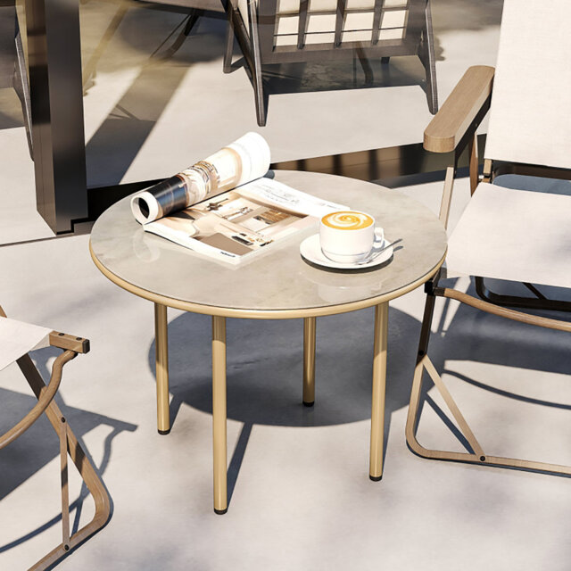 Round Metal Outdoor Coffee Table , 60cm W 60cm D