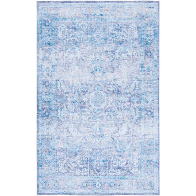 Tucson Cosmic Machine Washable Rug Non-Slip in Purple/ Blue