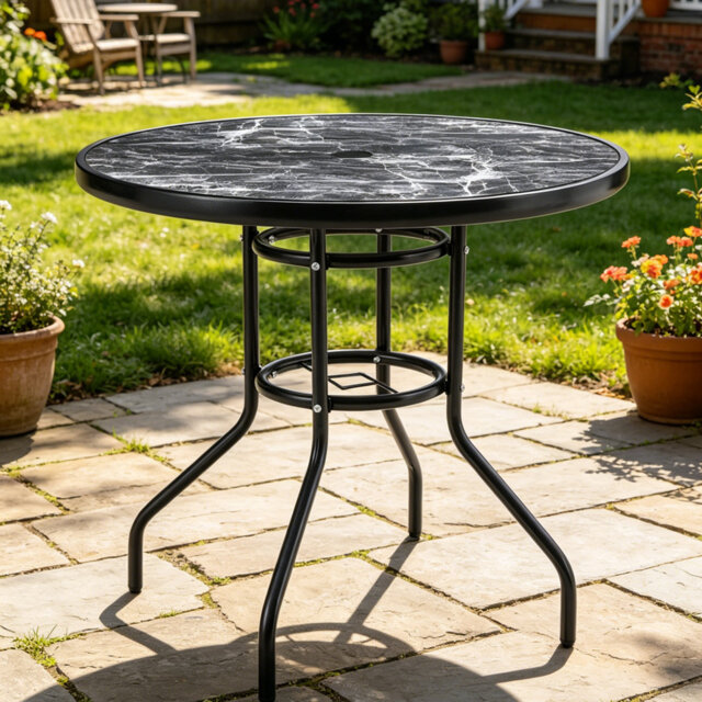 Round 80cm L Outdoor Garden Table
