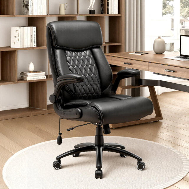 Big & Tall Office Chair With Air Lumbar Support, Flip-up Arms, Tilt Lock & 136kg Capacity