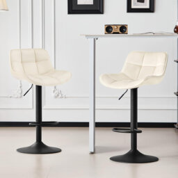 Stace Swivel Upholstered Adjustable Height Counter Stool with Metal Frame