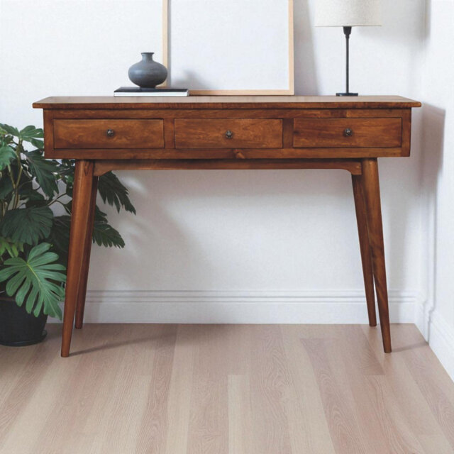 115 cm W Solid Wood Top Console Table
