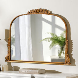 Retro Victorian Arched Overmantle wall Mirror 66x89CM
