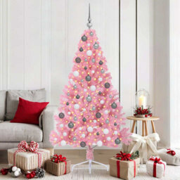 Artificial Pre-lit Christmas Tree with 300 LEDs PVC